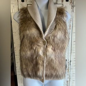 Ann Taylor fur sweater vest